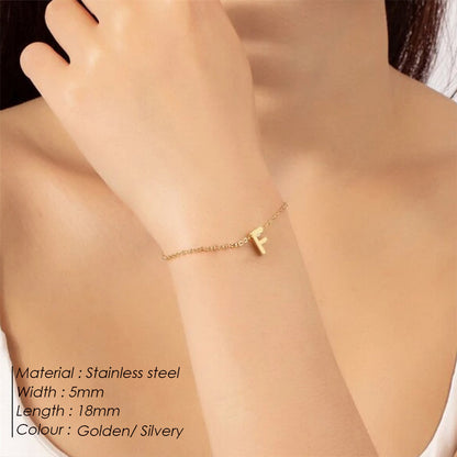Golden Initial Charm Bracelet