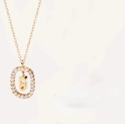 Initial Oval Sparkle