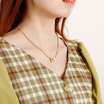 Modern Heart Letter  Necklace