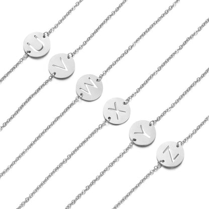 Polished Silver Initial Bracelet