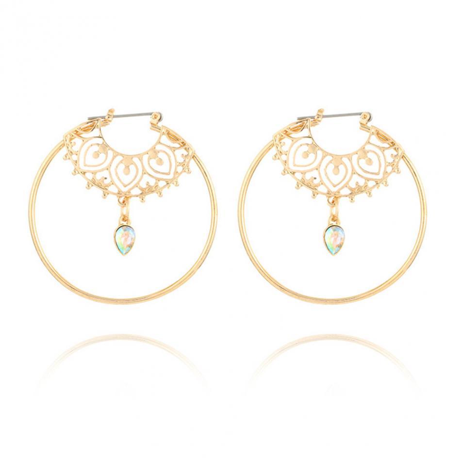 Gold Big Circle Round Hoop