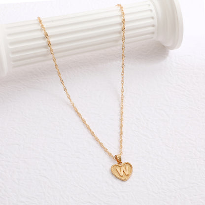 Delicate Dot Heart Initial Necklace