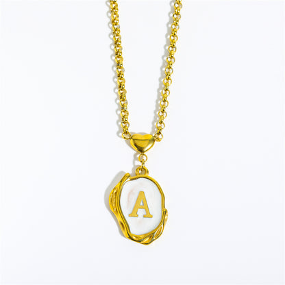 Elegant Gold Irregular Letter Pendant Necklace