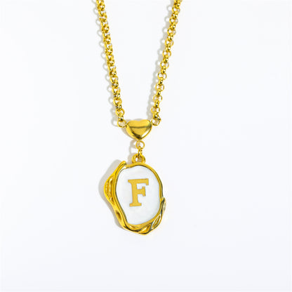 Elegant Gold Irregular Letter Pendant Necklace