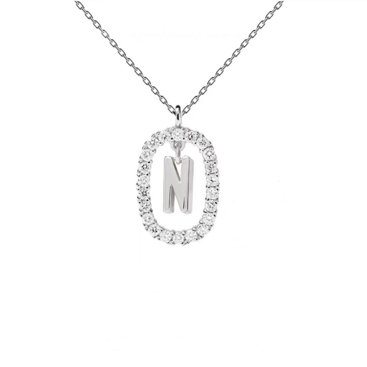 Initial Oval Sparkle