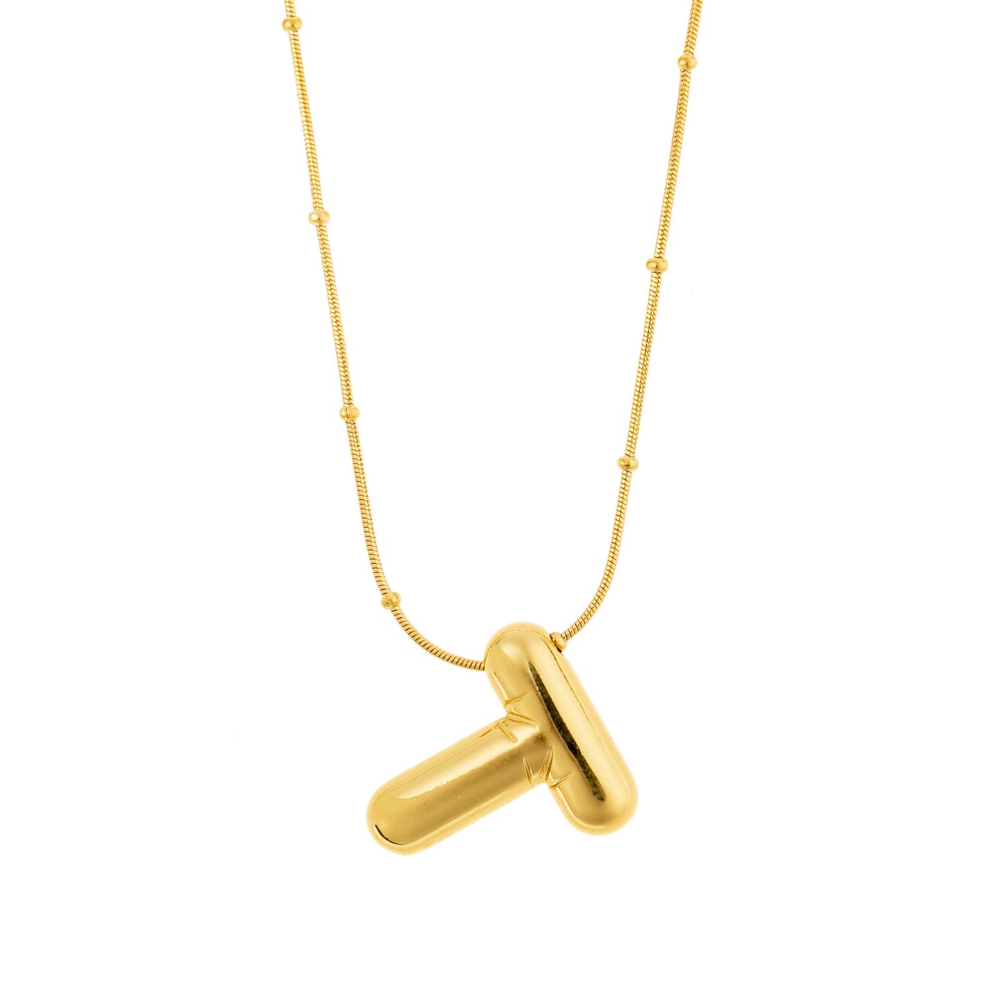 Tilted Fashion Bubble Letter Necklace – Bold, Personalized Jewelry