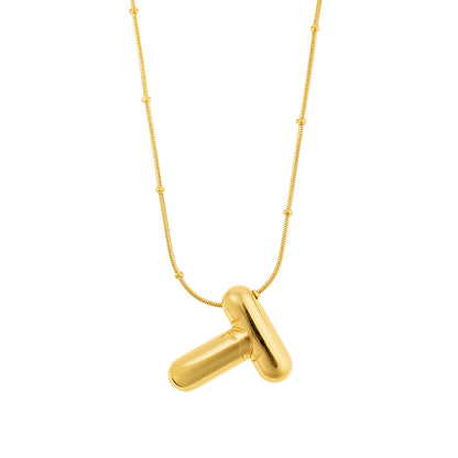 Tilted Fashion Bubble Letter Necklace – Bold, Personalized Jewelry