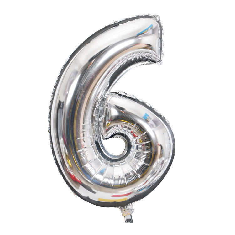 Silver Number Balloons