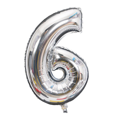 Silver Number Balloons