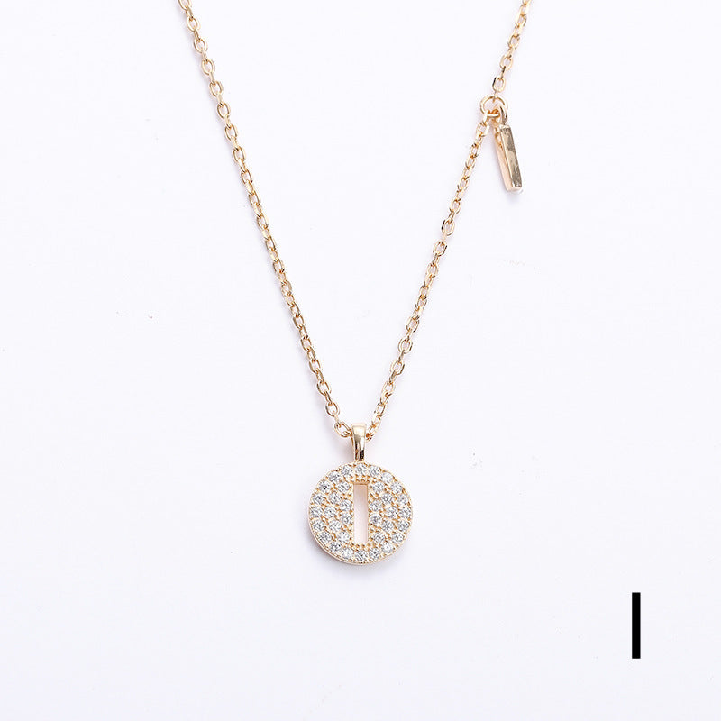 Golden Crystal Cut-Out Initial Necklace
