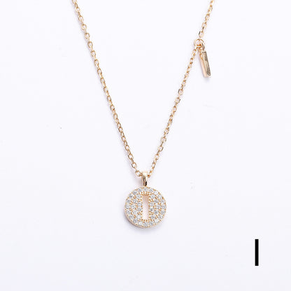 Golden Crystal Cut-Out Initial Necklace