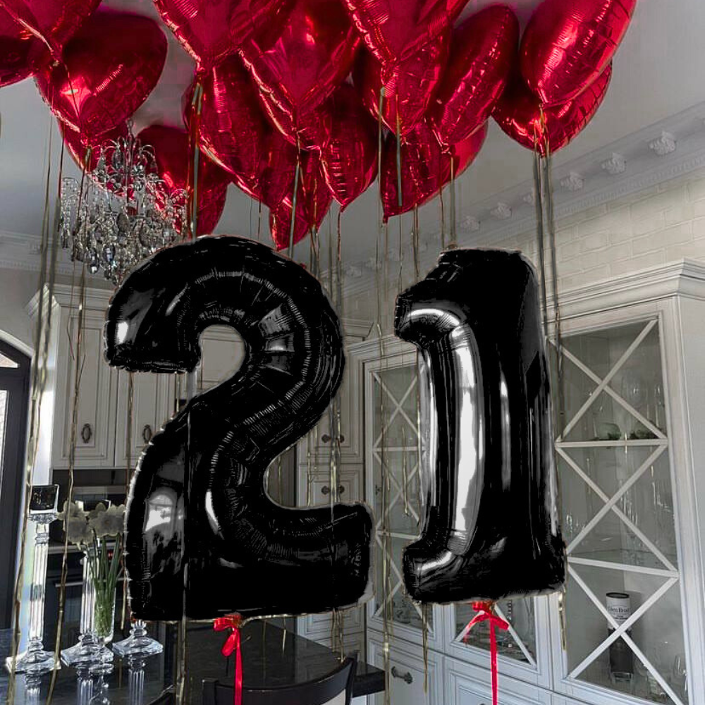 Black Number Balloons
