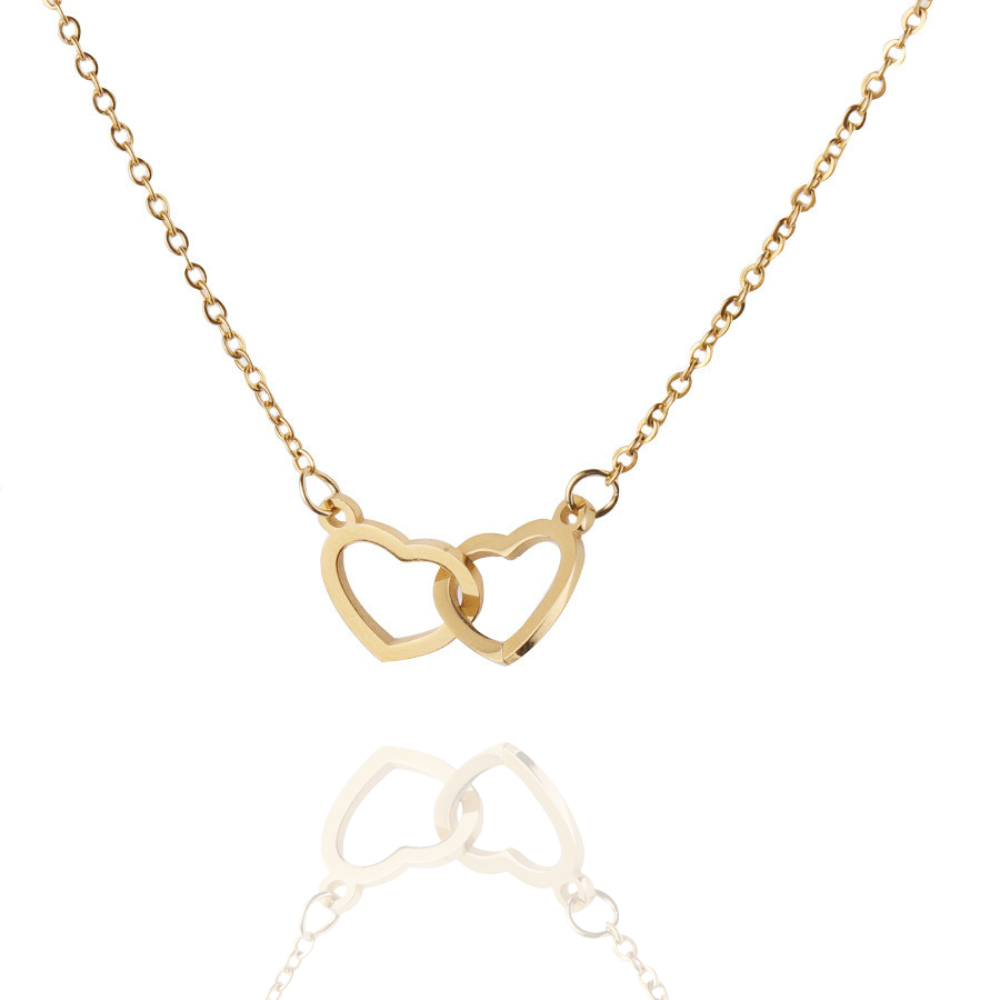 Double Heart Necklece