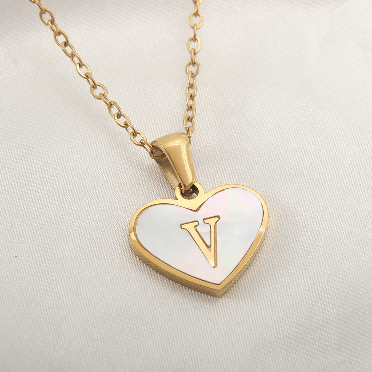 Tiny Mirror Initial Heart Necklace – Personalized Gift for Her
