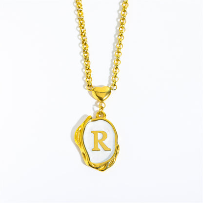 Elegant Gold Irregular Letter Pendant Necklace