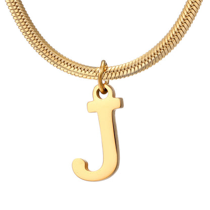 Classic Gold Flat Letter Necklace – Timeless Personalized Jewelry