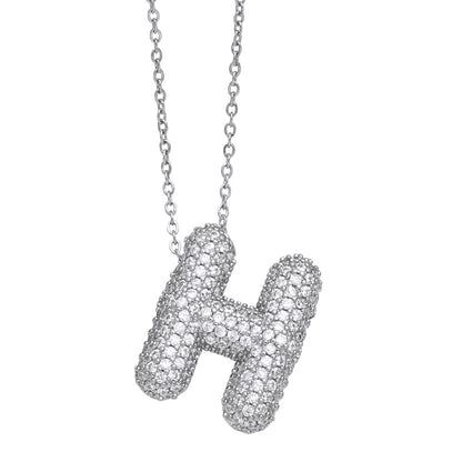 Crystal Fashion Bubble Letter Necklace