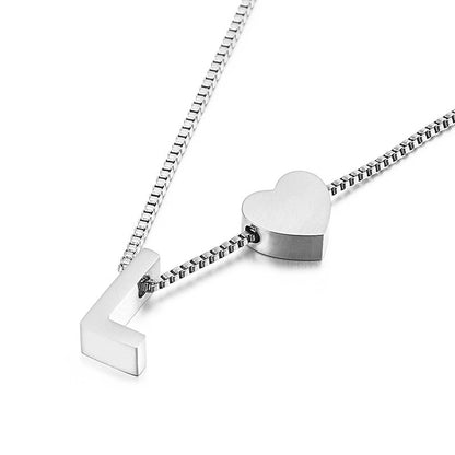 Modern Heart Letter  Necklace