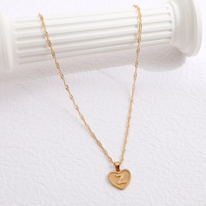 Delicate Dot Heart Initial Necklace