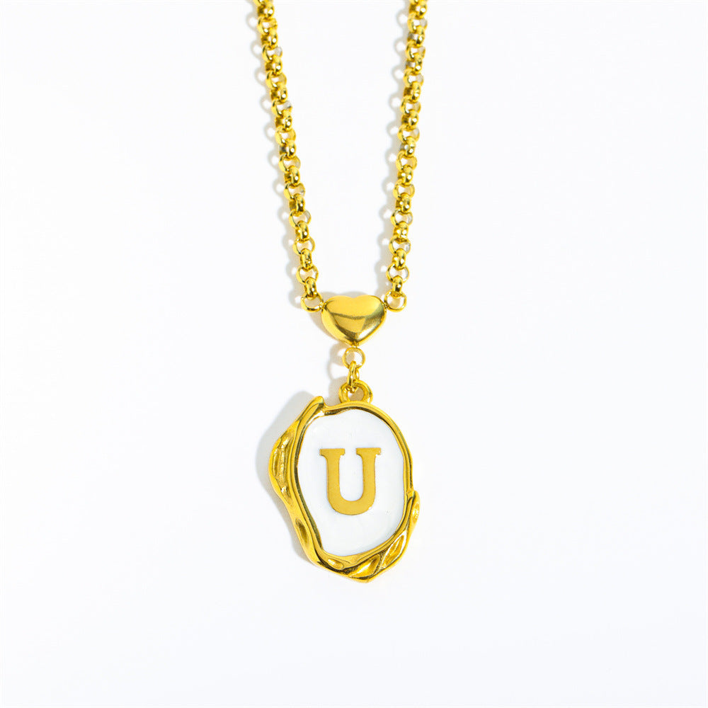 Elegant Gold Irregular Letter Pendant Necklace