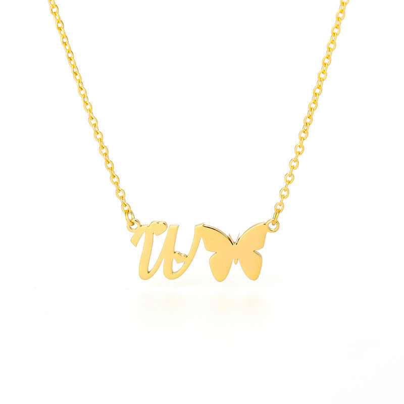 Butterfly Kiss Initial Necklace