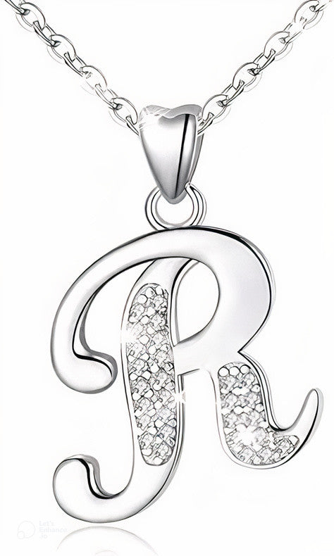 Curved Sparkly Letter Necklace