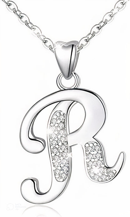 Curved Sparkly Letter Necklace