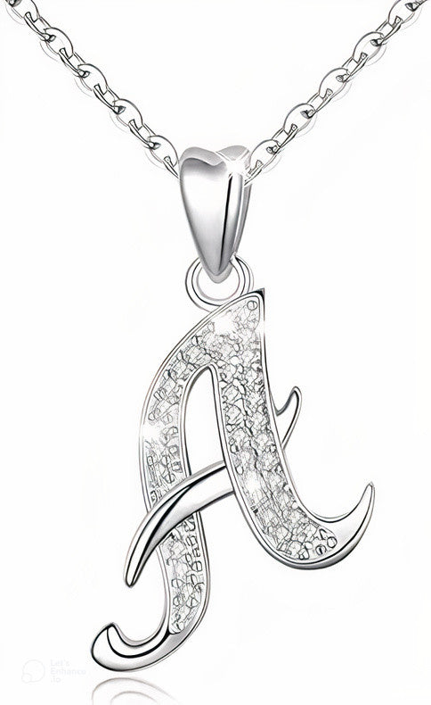 Curved Sparkly Letter Necklace