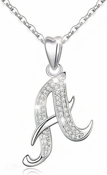 Curved Sparkly Letter Necklace