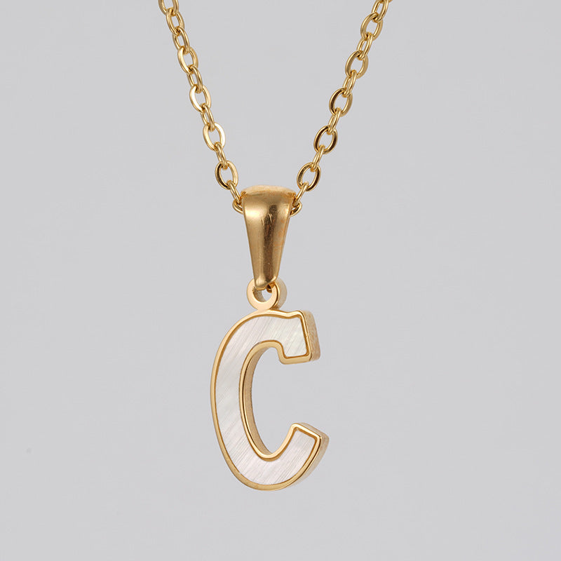 Delicate Flat Letter Charm Necklace