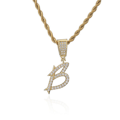 Flat Glow Script Pendant Necklace