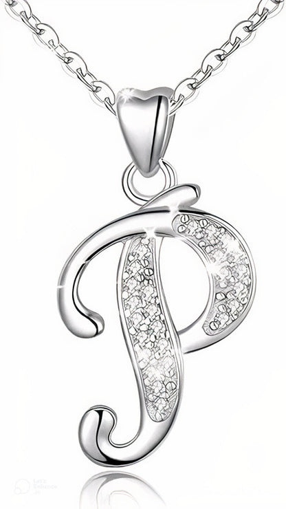 Curved Sparkly Letter Necklace