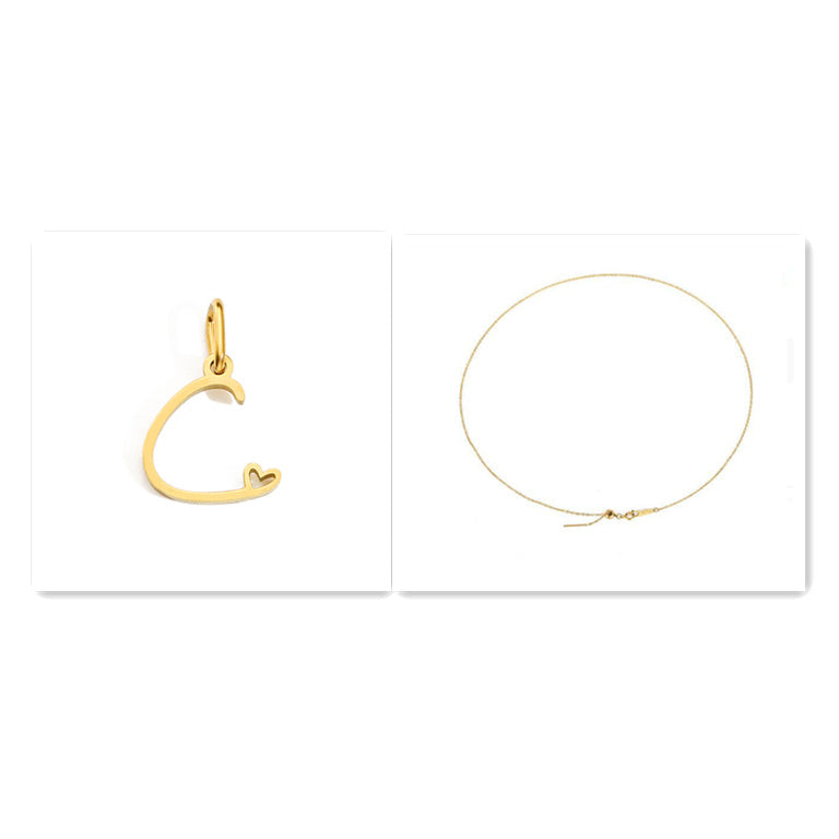 Initial Necklace - Signed with Love