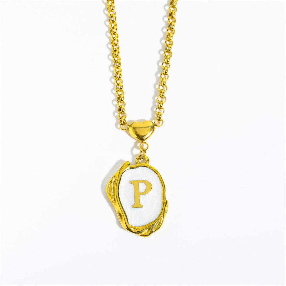 Elegant Gold Irregular Letter Pendant Necklace