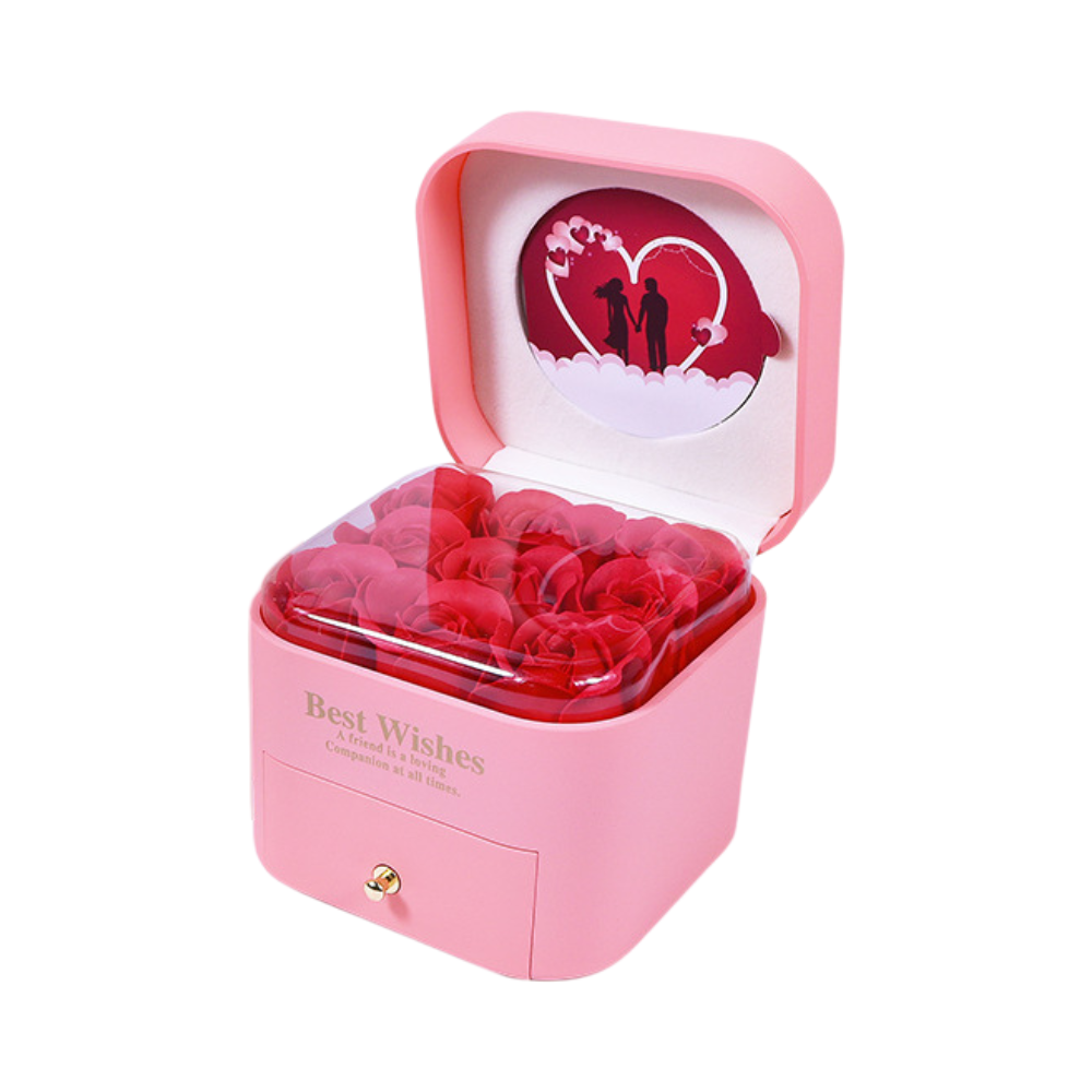 Pull-Out Rose Jewelry Box With Mini Card