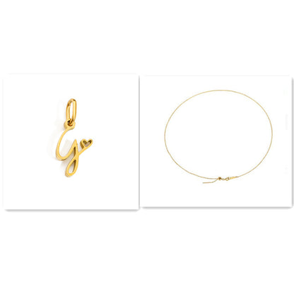 Initial Necklace - Signed with Love