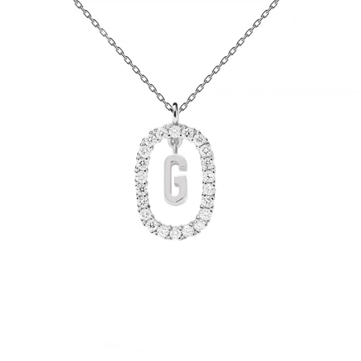 Initial Oval Sparkle