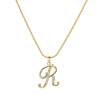 Crystal Elegant Flat Letter Necklace – Personalized Jewelry