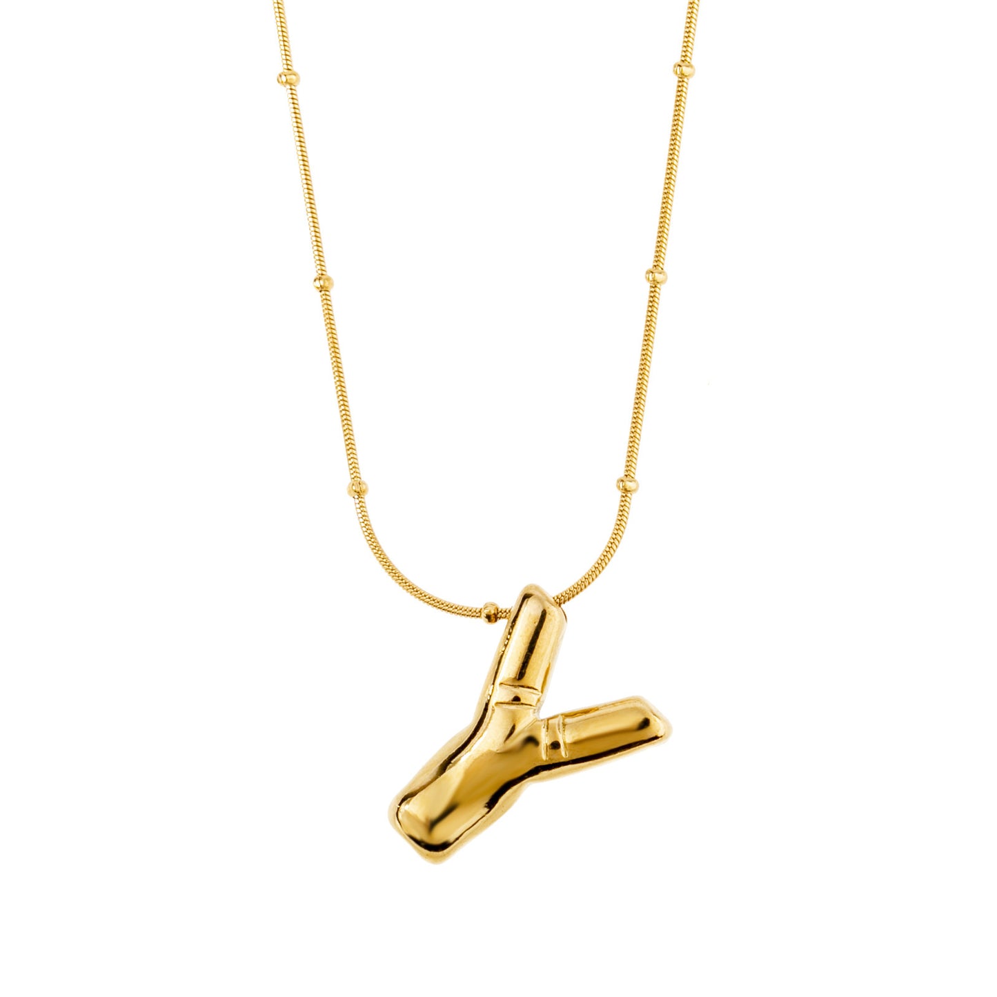Tilted Fashion Bubble Letter Necklace – Bold, Personalized Jewelry