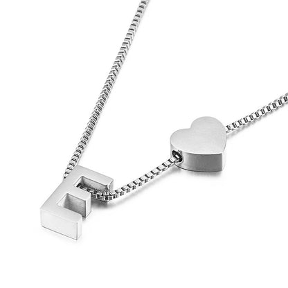Modern Heart Letter  Necklace