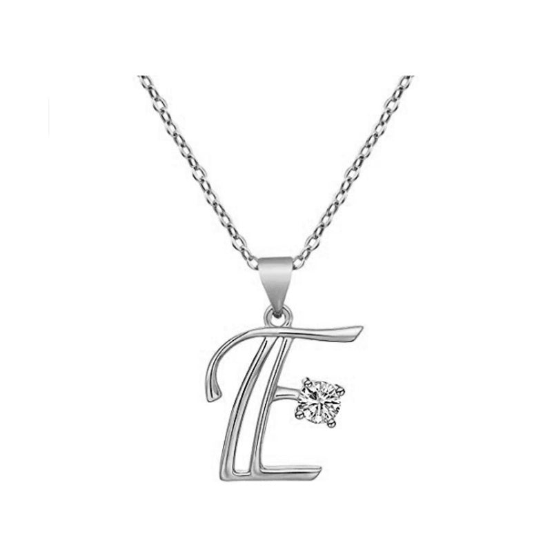Crystal Script Initial Necklace