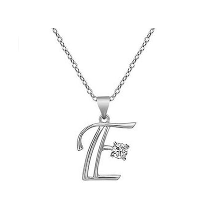 Crystal Script Initial Necklace