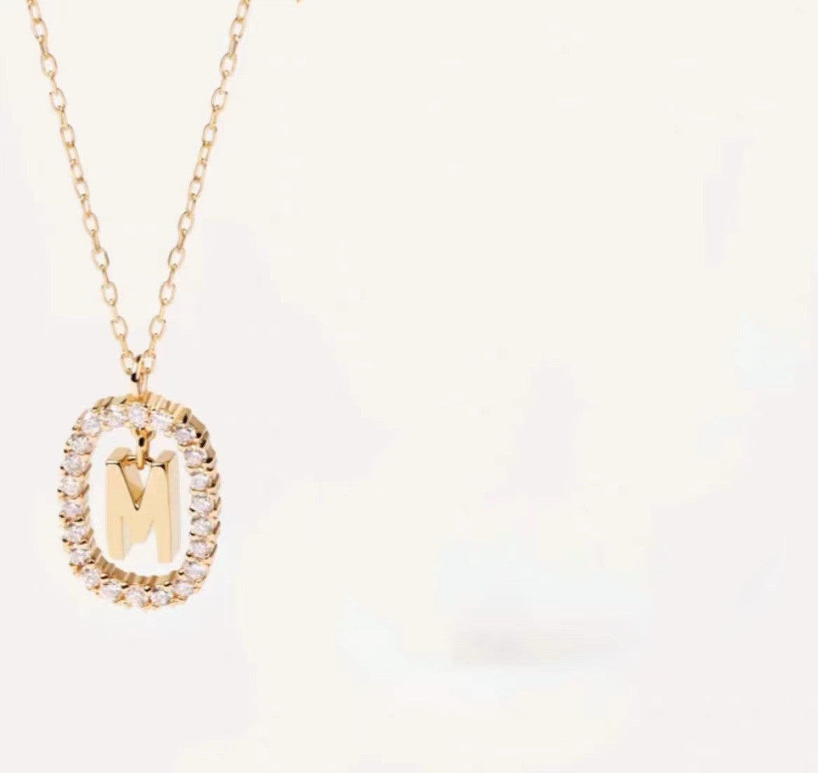 Initial Oval Sparkle