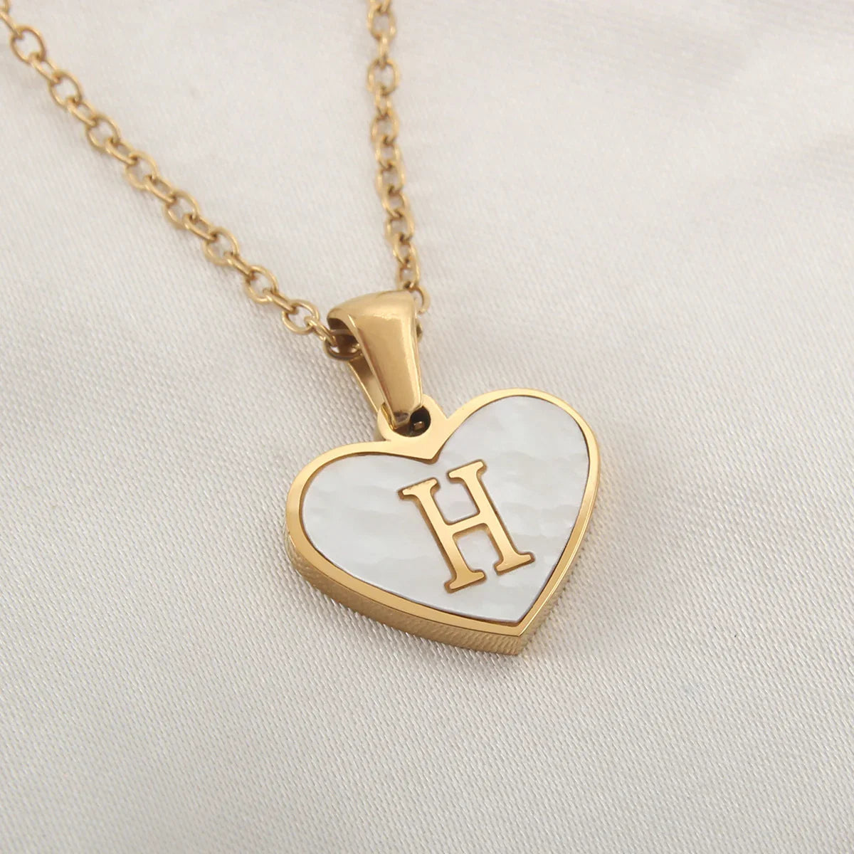 Tiny Mirror Initial Heart Necklace – Personalized Gift for Her