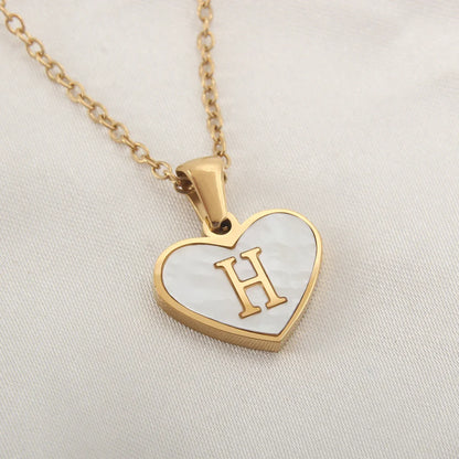 Tiny Mirror Initial Heart Necklace – Personalized Gift for Her