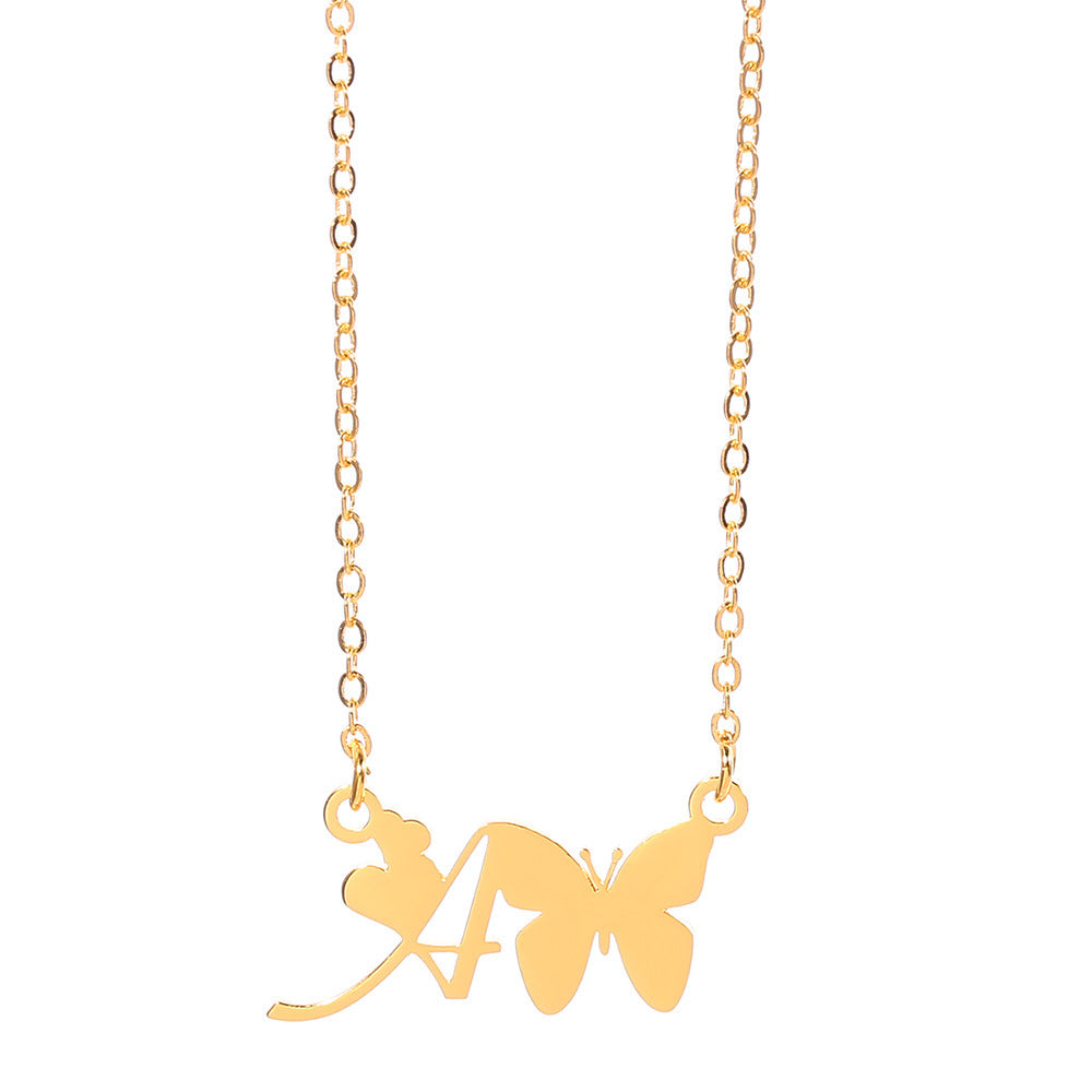 Butterfly Kiss Initial Necklace