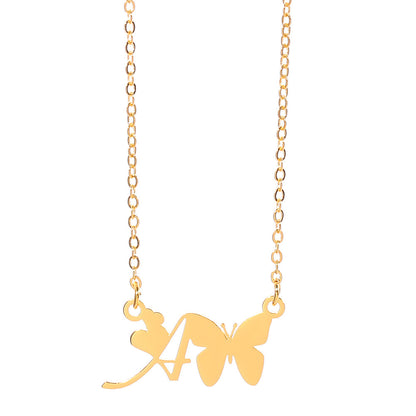 Butterfly Kiss Initial Necklace