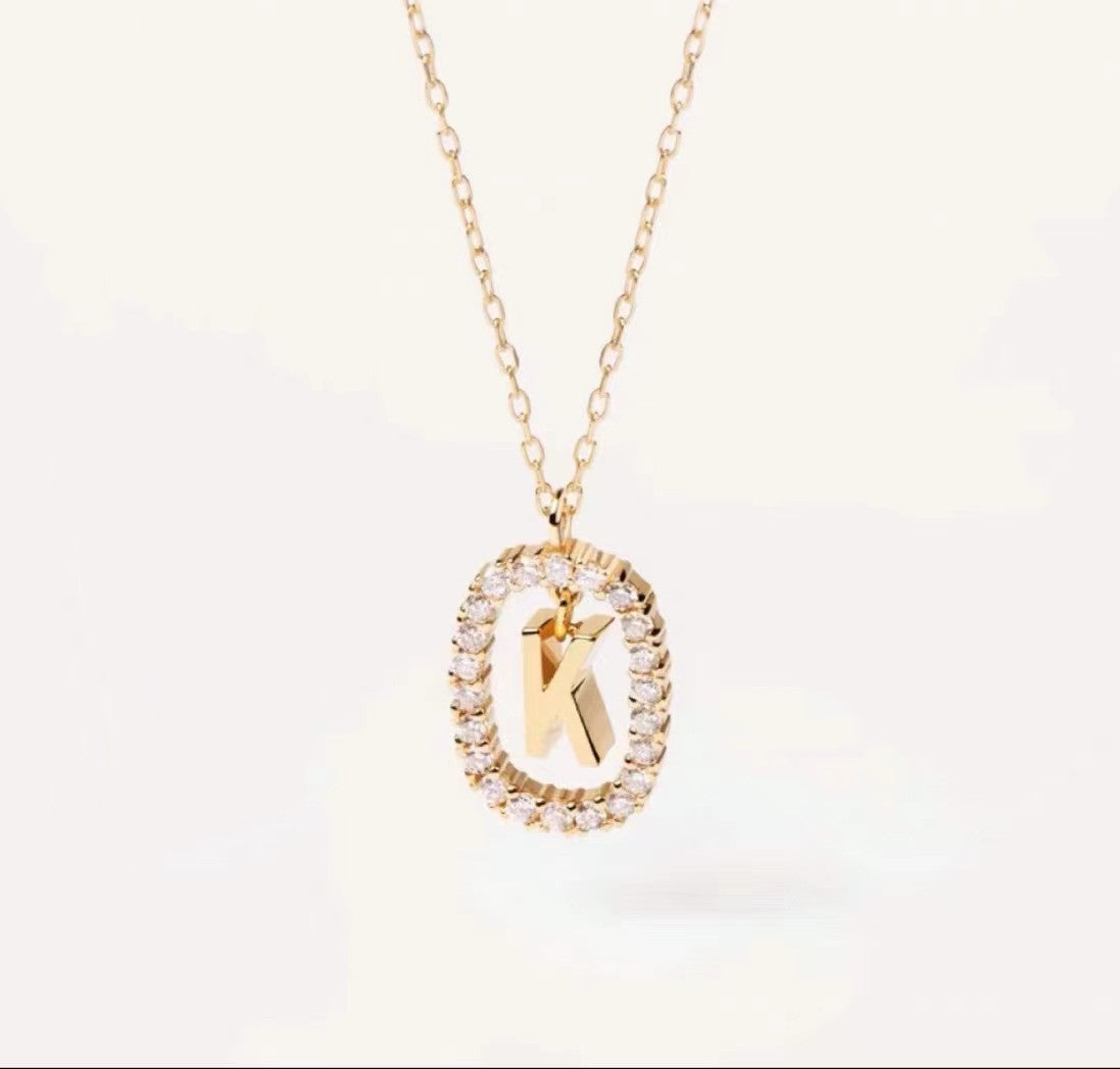 Initial Oval Sparkle