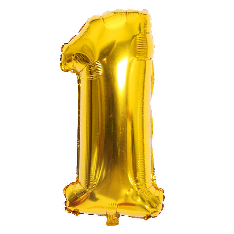 Gold Number Balloons