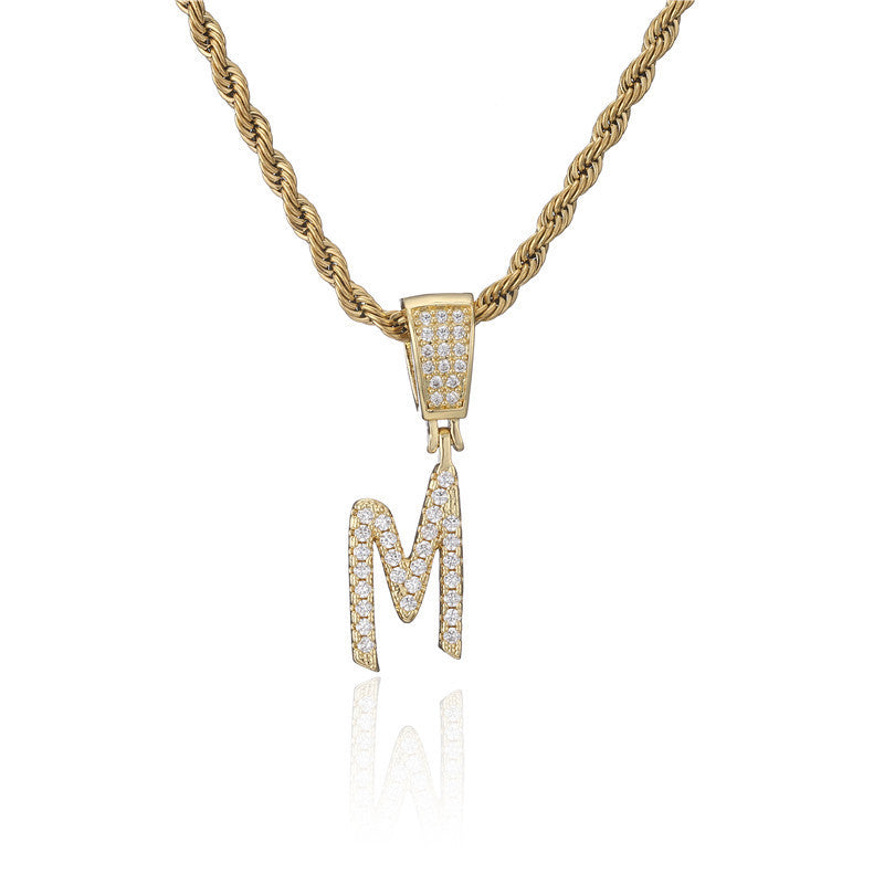 Flat Glow Script Pendant Necklace